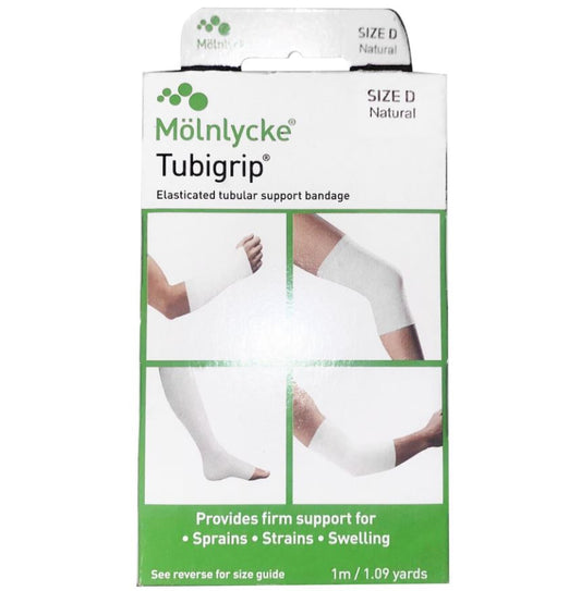 MOL1522 (Each) - Molnlycke Tubigrip Elasticated Tubular Bandage Size D Natural, for Large Arms, Medium Ankles, Small Knees