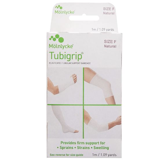 MOL1523 (Each) - Molnlycke Tubigrip Elasticated Tubular Bandage Size F Natural, for Large Knees, Medium Thighs