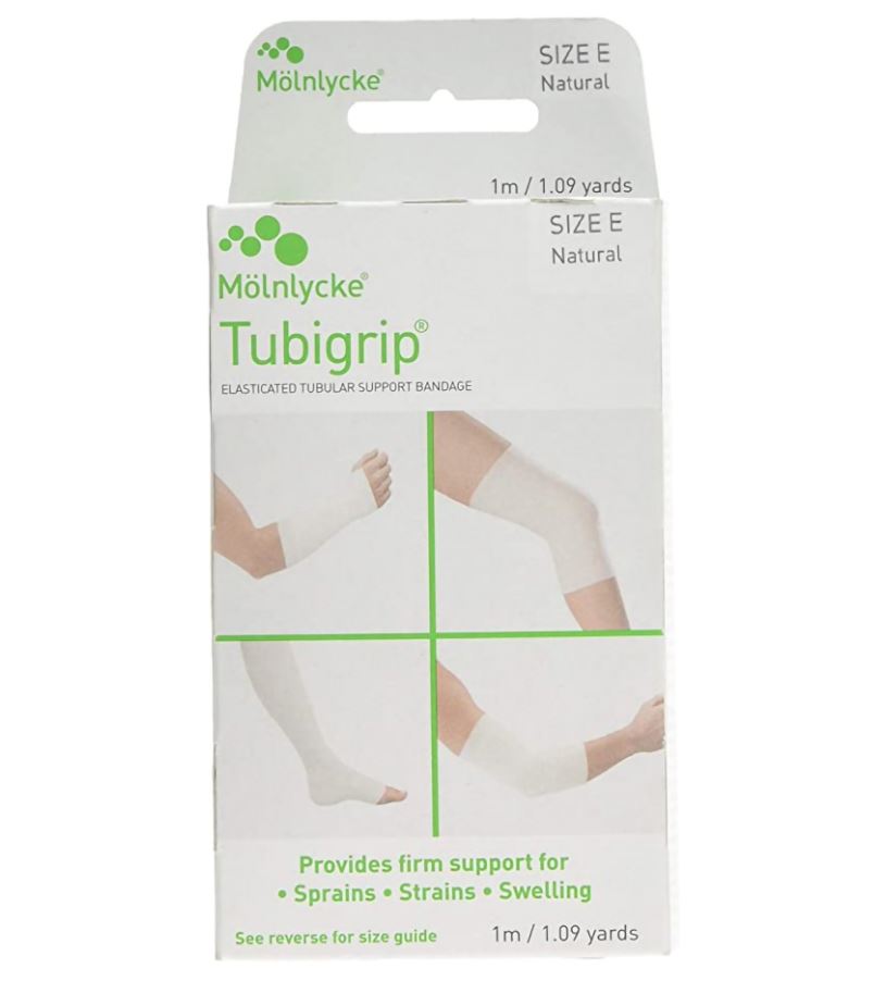 MOL1528 (Each) - Molnlycke Tubigrip Elasticated Tubular Bandage Size E Natural, for Large Ankles, Medium Knees, Small Thighs