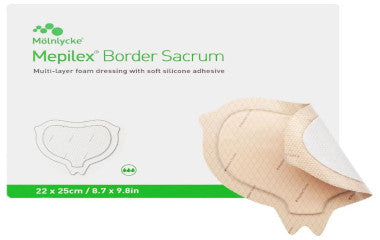 MOL282455-Mepilex Border 8.7in x 9.8in Sacral Adhesive with Border Sterile