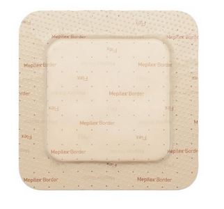 MOL595300-Mepilex Border Flex 4in x 4in Silicone Foam Dressing Square Adhesive with Border Sterile