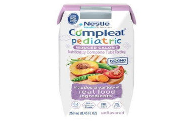 NES4390038074-Compleat Pediatric Reduced Calorie 250 mL Carton Ready to Use Unflavored Ages 1-13 Years