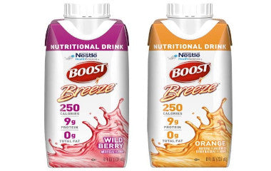 NES4390042878-Boost Breeze, 2-Variety (Orange & Wildberry), 8 fl oz Carton, 24/cs