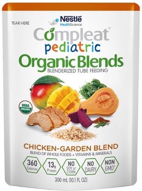 NES4390084642-Compleat Pediatric Organic Blends Chicken-Garden Flavor 10.1 oz. Pouch Ready to Use