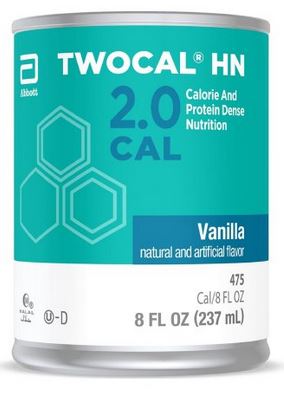 Can of TWOCAL HN 2.0 CAL Vanilla flavor on a white background