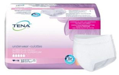 Tena adult underwear packaging with a white background