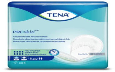 Tena ProSkin product packaging with blue and white design