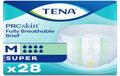 TENA ProSkin fully breathable brief packaging with 28 count on a white background