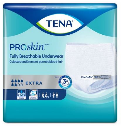 TENA ProSkin fully breathable underwear packaging on a white background