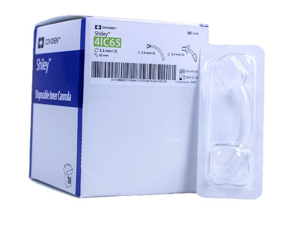Shiley disposable inner cannula packaging on a white background