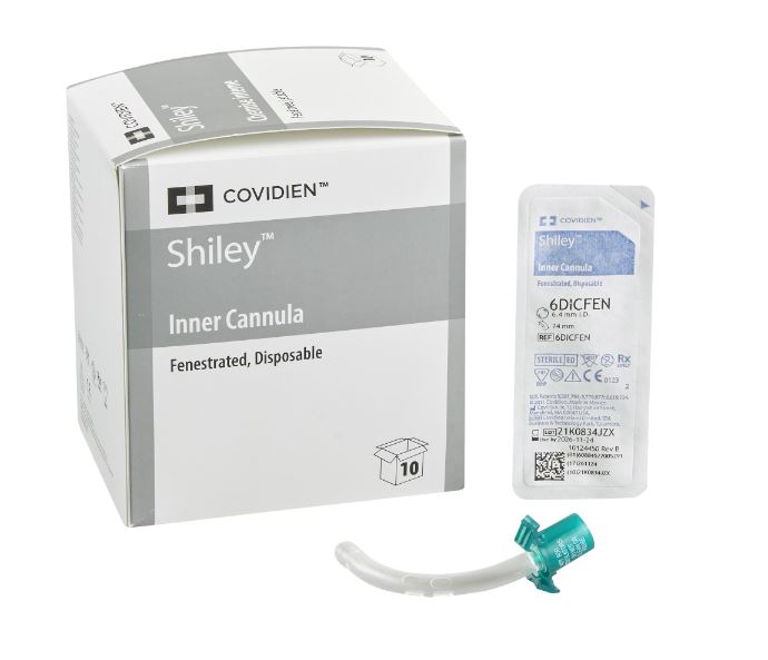 Shiley Inner Cannula packaging with a single cannula on a white background