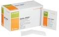 Box of Skin-Prep wipes with a single packet on a white background