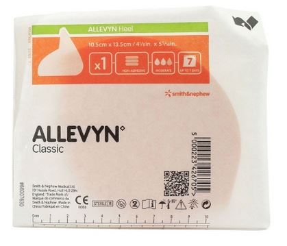 Allevyn bandage package with branding and product details on a white background
