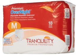 TRA2115 (Case Only) - Unisex Adult Absorbent Underwear Tranquility Premium OverNight Pull On with Tear Away Seams Medium Disposable Heavy Absorbency