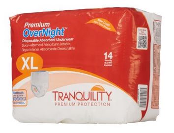 TRA2117 (Case Only) - Tranquility Premium OverNight Pull On Adult Absorbent Underwearwith Tear Away Seams X-Large Disposable Heavy Absorbency