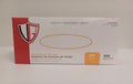 Box of vinyl exam gloves with a brand logo on a white background