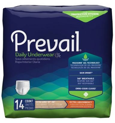 Prevail Daily Underwear Pull On with Tear Away Seams X-Large Disposable Moderate Absorbency (PV-514)