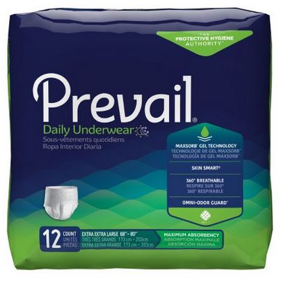 Prevail Daily Underwear Pull On with Tear Away Seams 2X-Large Disposable Moderate Absorbency (PV-517)