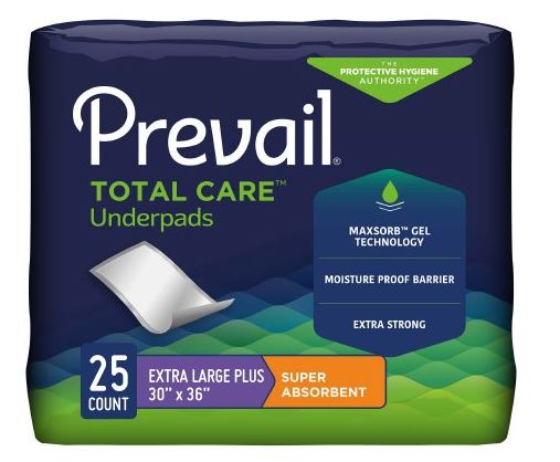 Underpads, Prevail, 30in x 36in, 25/pk, 4 pk/cs (UP-425)