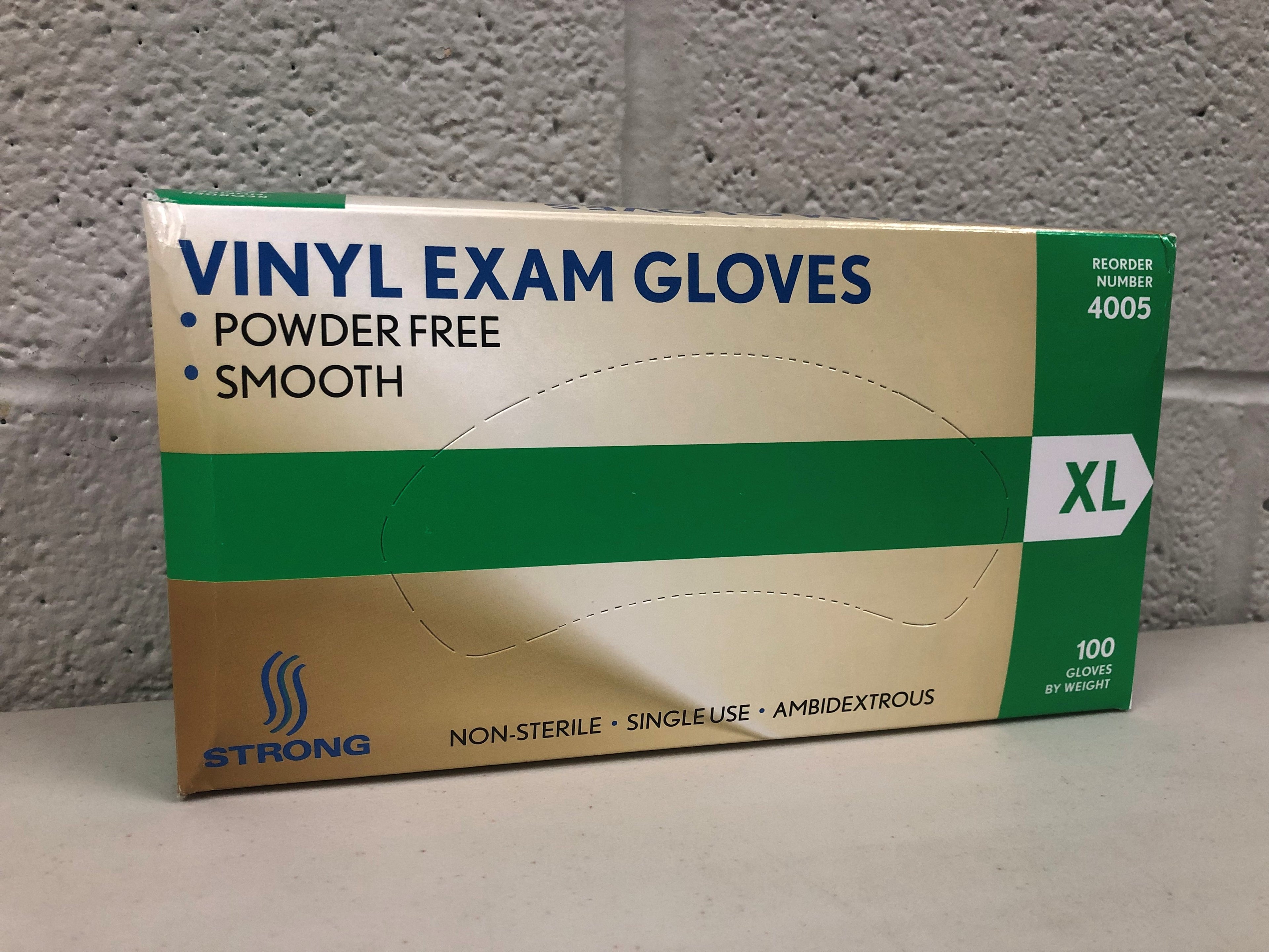 Vinyl Exam Glove, Powder Free (PF), XLarge, 100/bx, 10 bx/cs (VINYLXL)
